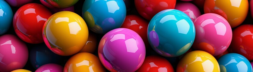 Colorful shiny balls piled together