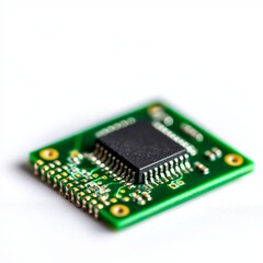 Electronic microchip with many pins on a circuit board