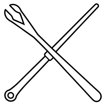 crossed black and white tool clip art preview