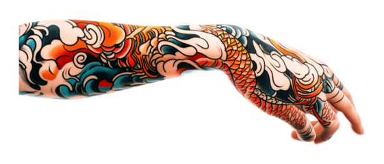 Tattoo Sleeve for Fashion and Temporary Body Art - Isolated on White Background