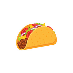 Taco icon logo flat vector design
