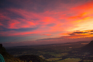 sunset in the mountains