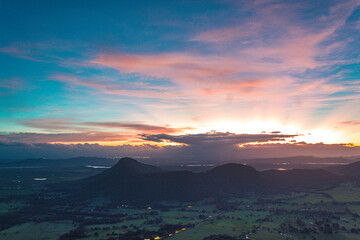 sunset in the mountains