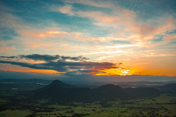 sunset in the mountains