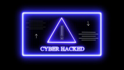 Neon line Hacker access private confidential database, Cyber attack data.Cyber hacked security breach computer hacking warning message hacked alert Business server show security hacked alert warning! - Powered by Adobe