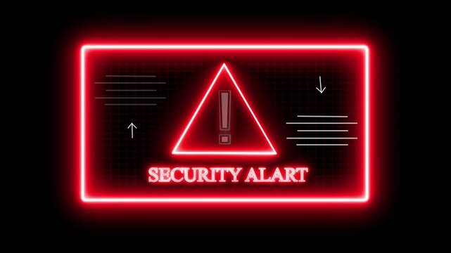 Urgent security alert message on laptop screen. Concept of data breach attention. System hack security breach computer hacking warning message hacked alert.