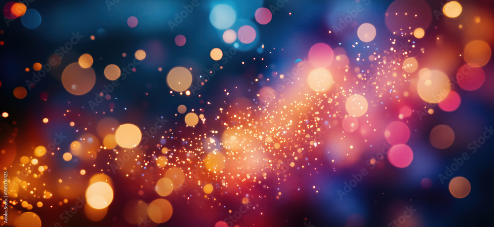 Aufkleber colorful bokeh lights creating a dreamy abstract background for design projects.