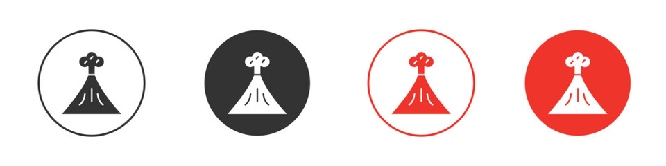 Volcano icon pictogram in solid version.