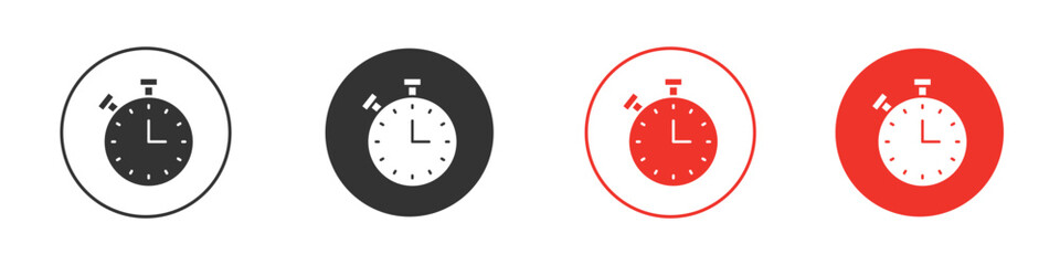 Stopwatch icon pictogram in solid version.