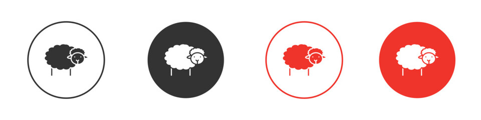 Sheep icon pictogram in solid version.