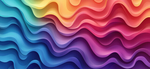 Fototapeta premium Colorful abstract wave pattern design with smooth gradients and flowing lines.