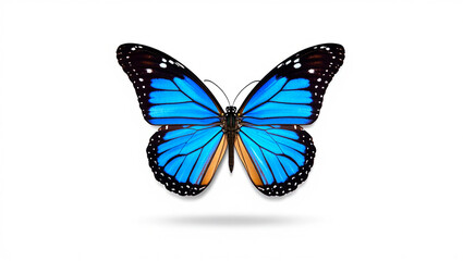 Fototapeta premium A Blue Butterfly On A White Background