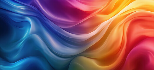 Obraz premium Colorful abstract wave patterns in vibrant hues of blue, purple, orange, and red.