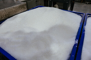 White polyethylene granules in box