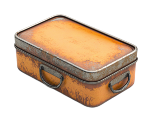 Tin Box for Vintage Storage and Collectibles - Isolated on White Background