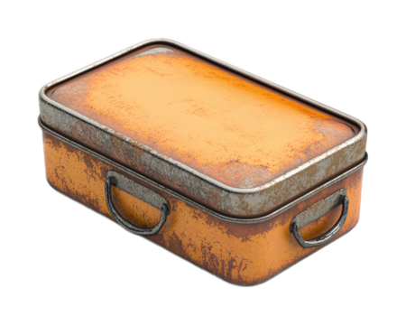 Tin Box for Vintage Storage and Collectibles - Isolated on White Background