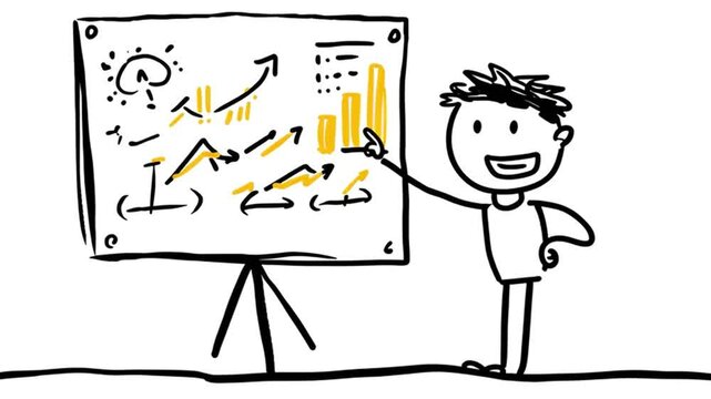 Business Presentation With Data Chart Animation