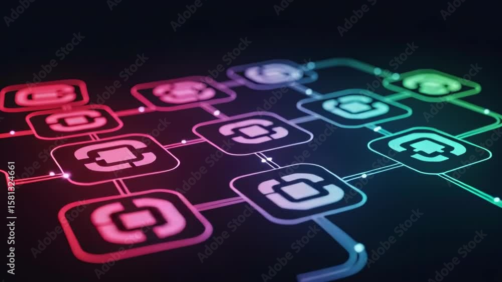 Poster blockchain technology concept. abstract digital network with data connection. cryptocurrency transac