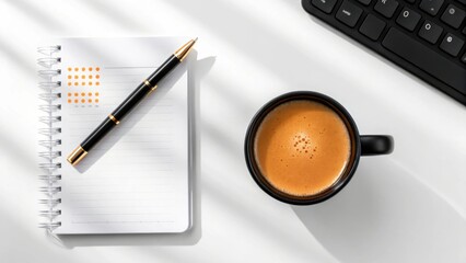 notebook and pen on desk