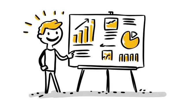 Animated Business Data Presentation On Board