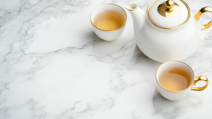 luxurious assortment of different teas presented in fine bone china teapot