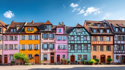 Fototapeta premium Traditional European Houses With Colorful Facades
