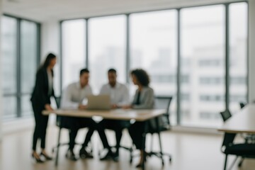 Business Team Collaborating In Modern Office Meeting