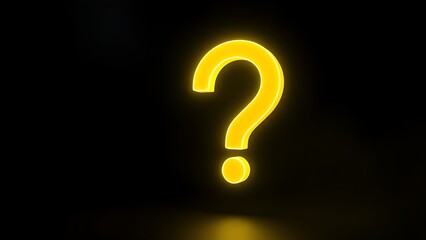 Naklejka premium Glowing question mark in dark space, symbolizing curiosity and the unknown.