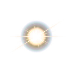 Lens Flare Light Effect with Radiant Glow on Transparent Background
