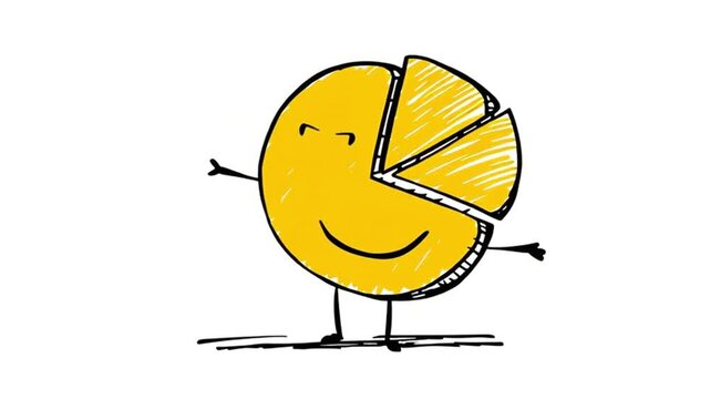 Smiling Pie Chart Character Animation With Legs