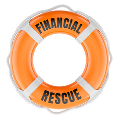 Fototapeta premium Financial Rescue concept on lifebuoy. 3D rendering isolated on transparent background