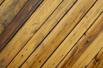 Obraz premium Diagonal hardwood planks with rich golden stain and soft edge vignettes, enhancing clean composition for text or branding overlays.