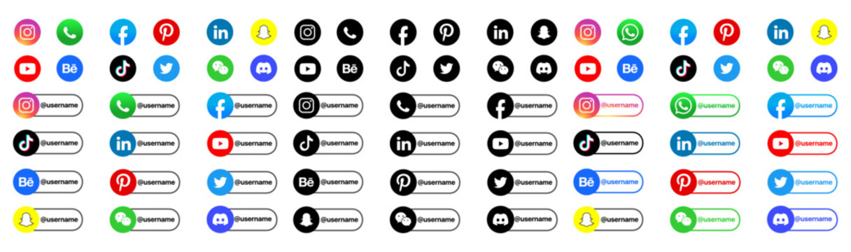 Social media network lower third icon vector template.