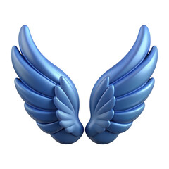 Pair of blue wings illustration isolated on transparent background