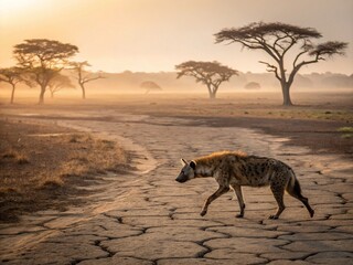 Hyena The Savannah Morning Sunlight