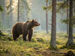 Fototapeta premium brown bear in the woods