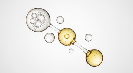 Scientific molecular structure and cosmetic serum drop, DNA and chemical formula design