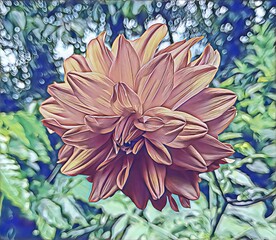 Close-Up of Stunning Petals on a Dahlia Flower.