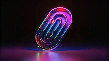 Iridescent Neon Oval Spiral for Futuristic Design and Creative Visual Art