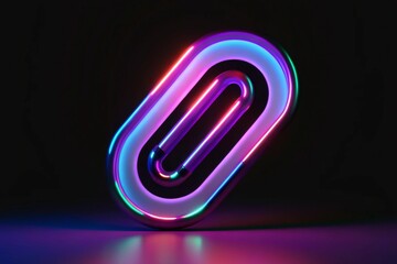 Iridescent Neon Oval Shape for Futuristic Design and Modern Artistic Display