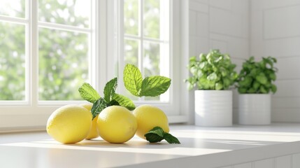 Lemons and Mint on a Sunny Windowsill