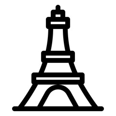 Tower of eiffel icon with style line