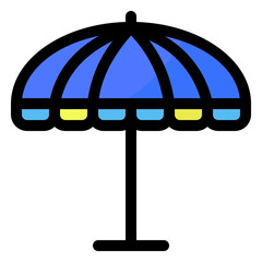 Parasol icon with filledline style