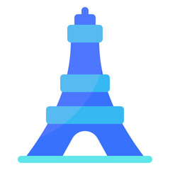 Tower of eiffel icon with flat style