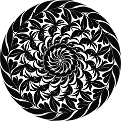 Circular Swirl Filled With Dense Floral Patterns