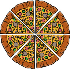pizza vector illustration isolated on white background