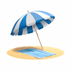 beach umbrella and chair