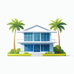 house with palm trees