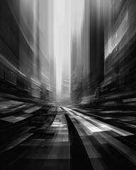 Dynamic abstract blurred motion background depicting a cityscape in movement