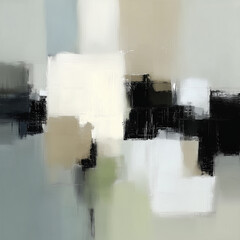 Stunning abstract painting with soft colors and geometric shapes